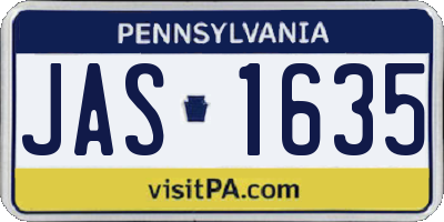 PA license plate JAS1635