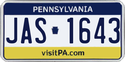 PA license plate JAS1643