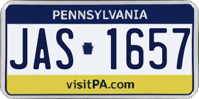 PA license plate JAS1657