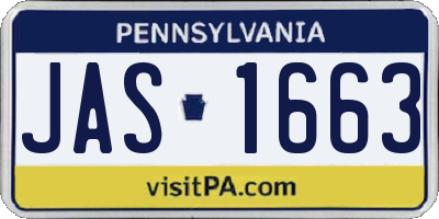 PA license plate JAS1663