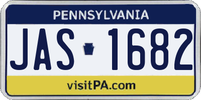 PA license plate JAS1682