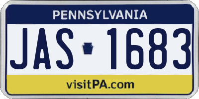 PA license plate JAS1683