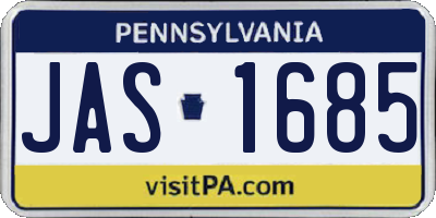 PA license plate JAS1685