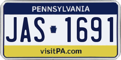 PA license plate JAS1691