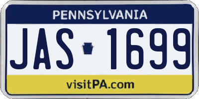 PA license plate JAS1699