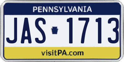PA license plate JAS1713