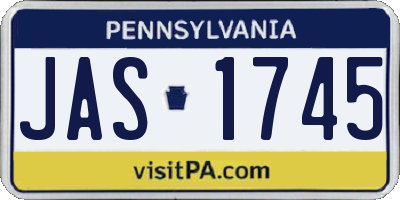 PA license plate JAS1745
