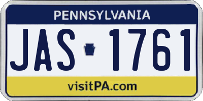 PA license plate JAS1761