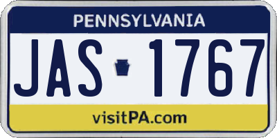 PA license plate JAS1767