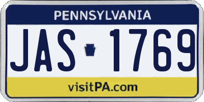 PA license plate JAS1769
