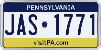 PA license plate JAS1771