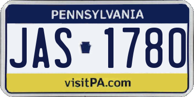 PA license plate JAS1780