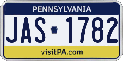 PA license plate JAS1782