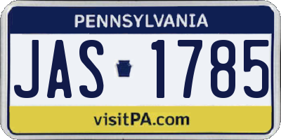 PA license plate JAS1785