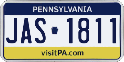 PA license plate JAS1811
