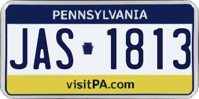 PA license plate JAS1813