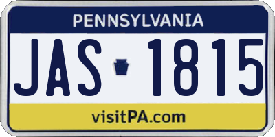 PA license plate JAS1815