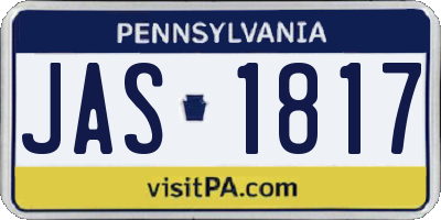PA license plate JAS1817
