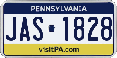 PA license plate JAS1828