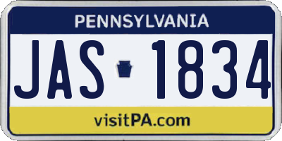 PA license plate JAS1834