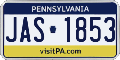PA license plate JAS1853