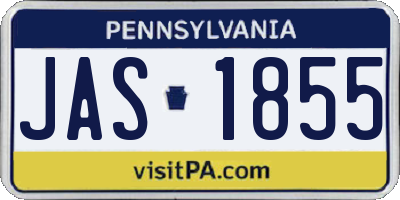 PA license plate JAS1855