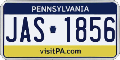 PA license plate JAS1856