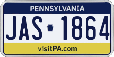 PA license plate JAS1864