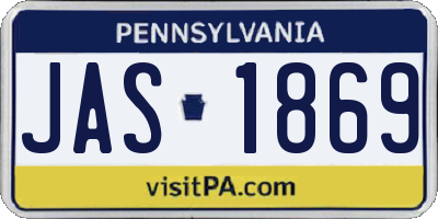 PA license plate JAS1869