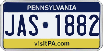 PA license plate JAS1882