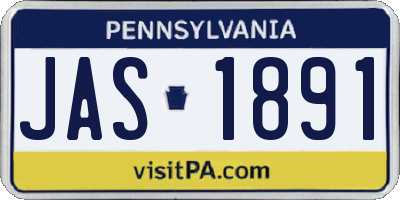 PA license plate JAS1891