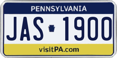 PA license plate JAS1900