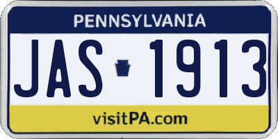 PA license plate JAS1913