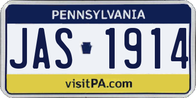 PA license plate JAS1914
