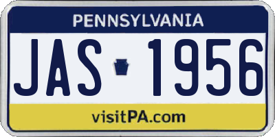 PA license plate JAS1956