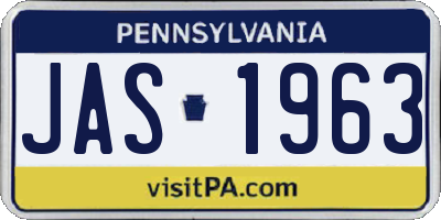 PA license plate JAS1963