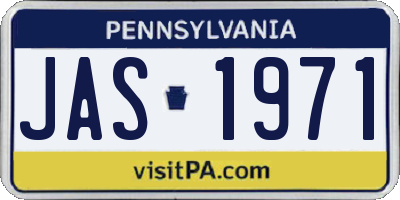 PA license plate JAS1971
