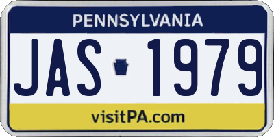 PA license plate JAS1979