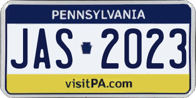 PA license plate JAS2023