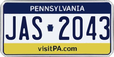 PA license plate JAS2043