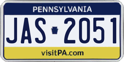 PA license plate JAS2051