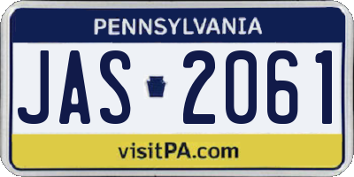 PA license plate JAS2061