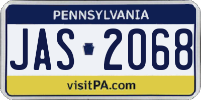 PA license plate JAS2068