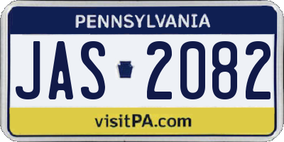 PA license plate JAS2082