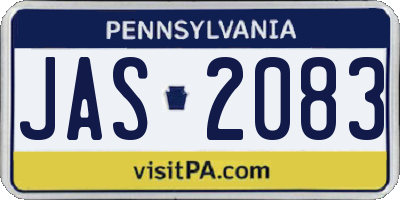 PA license plate JAS2083
