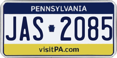 PA license plate JAS2085