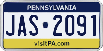 PA license plate JAS2091