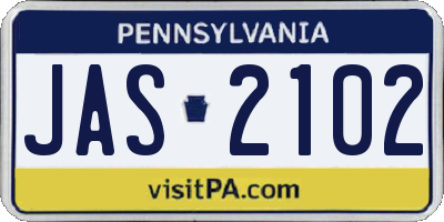 PA license plate JAS2102