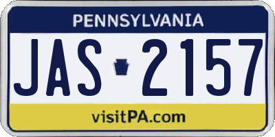 PA license plate JAS2157