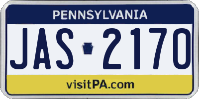 PA license plate JAS2170